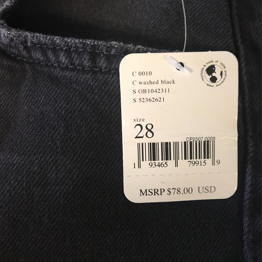 Free People Women's Size 28 Maggie Mid Rise Straight Jean, Black - Picture 5 of 5